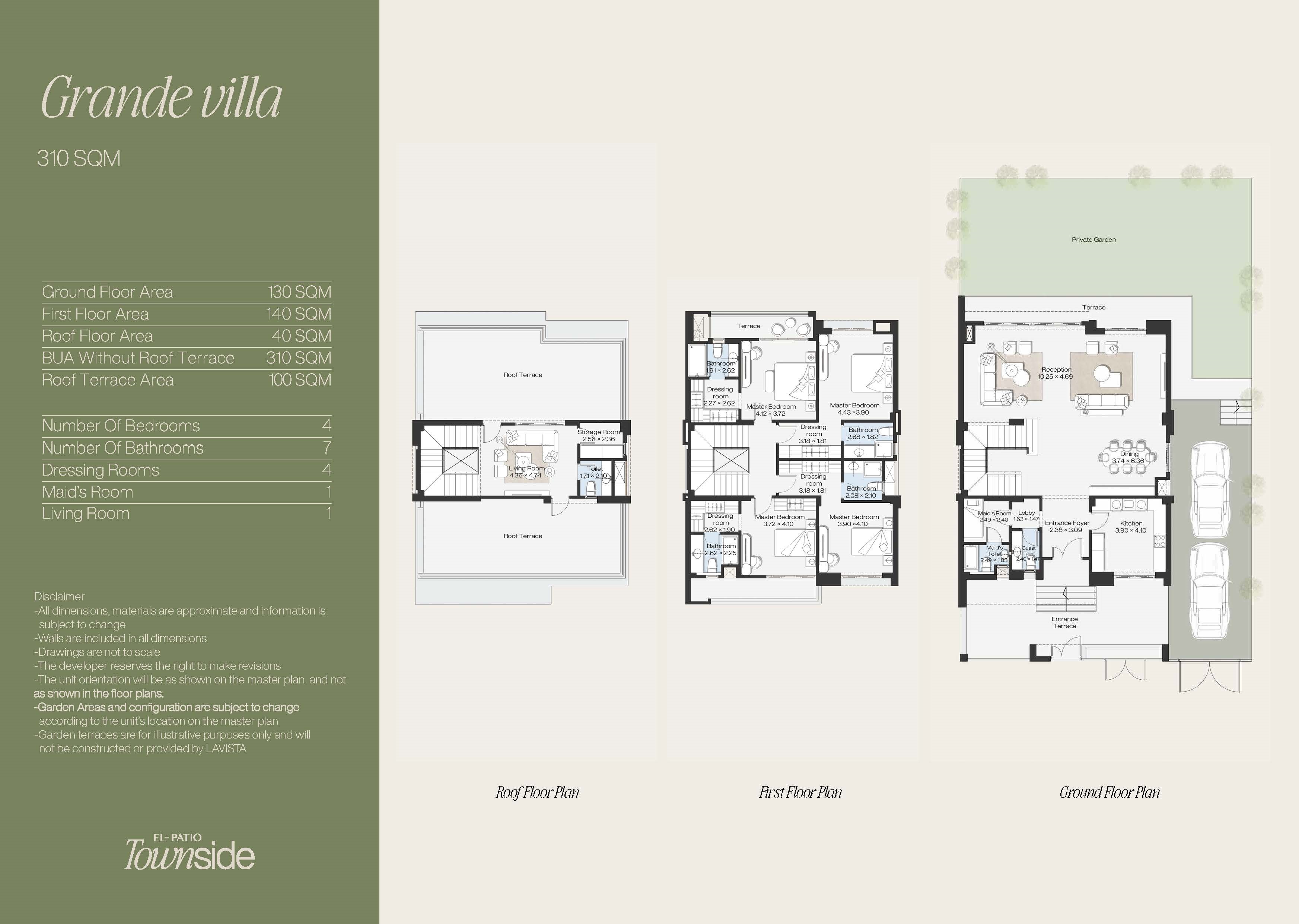Plan 4 - El Patio Town Side in New Cairo By La Vista Developments