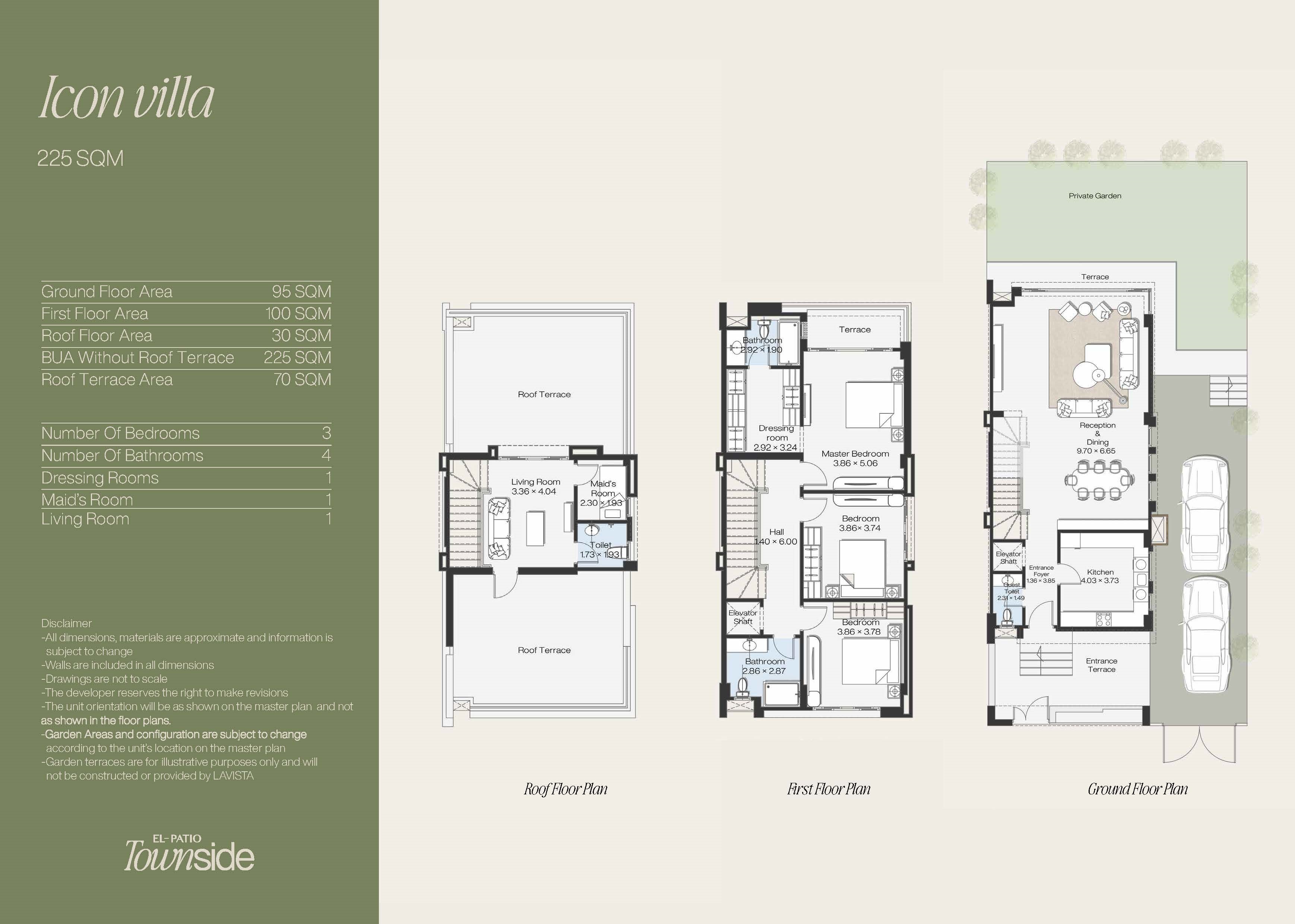 Plan 1 - El Patio Town Side in New Cairo By La Vista Developments