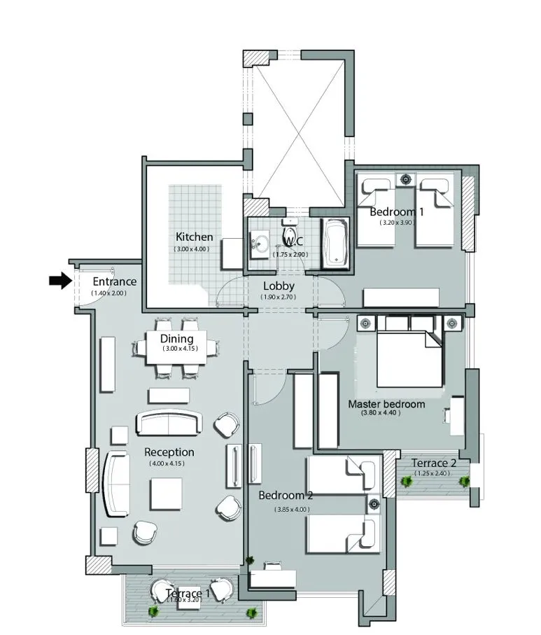 Apartment - كمبوند لاميرادا التجمع الخامس جراند بلازا للإستثمار العقاري - La Mirada New Cairo compound