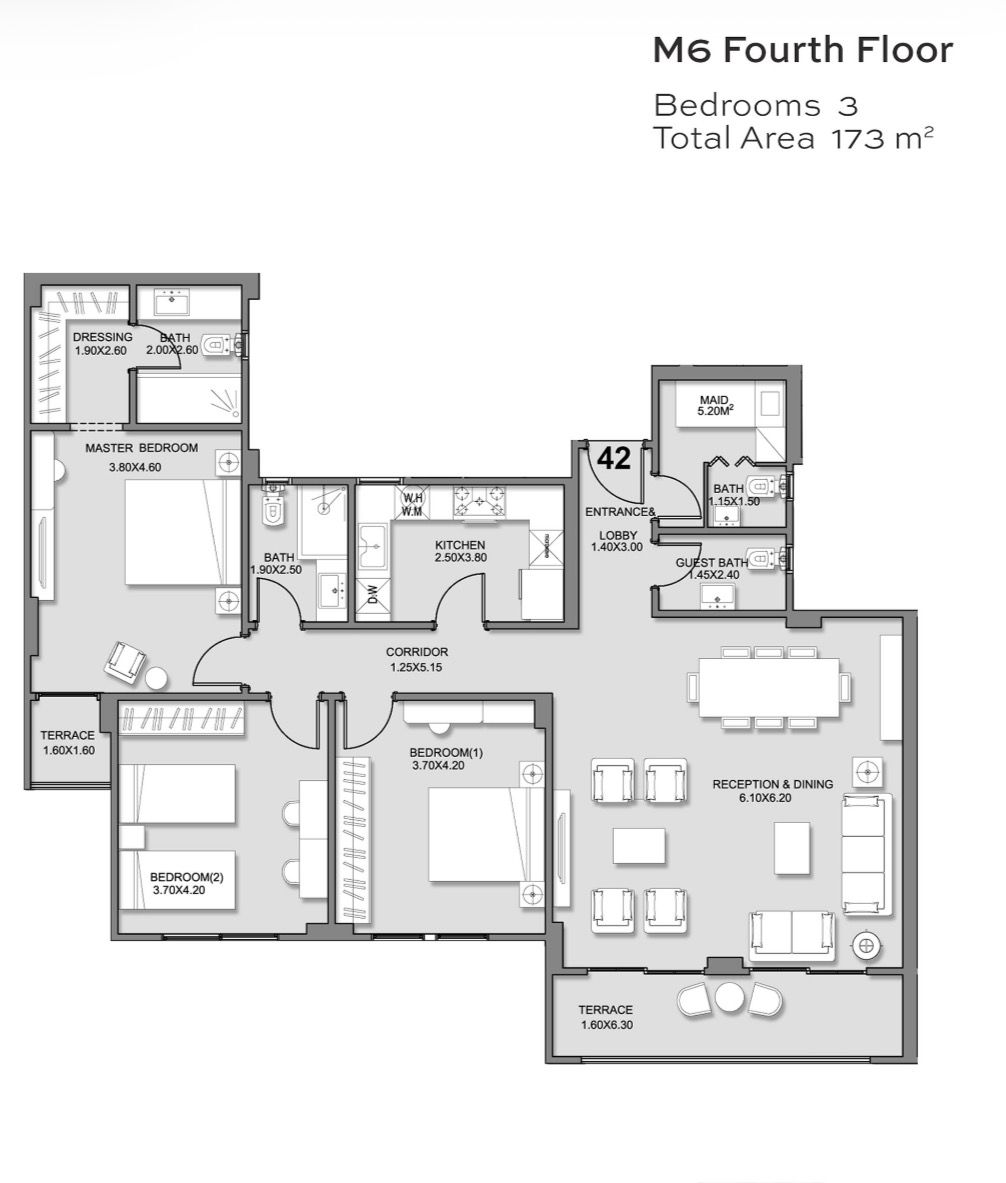 Floor Plan - كمبوند 90 افينيو التجمع الخامس تبارك العقارية - 90 Avenue New Cairo