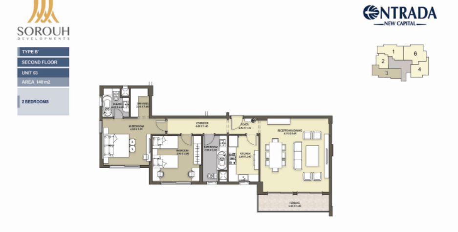 Floor Plan - كمبوند انترادا العاصمة الادارية الجديدة صروح للتطوير العقاري - Entrada New Capital