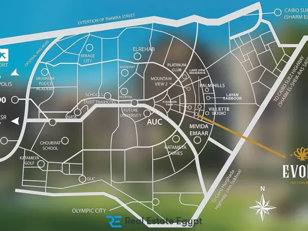 Book your apartment now with a distinguished and elegant view in Evora Fifth Settlement