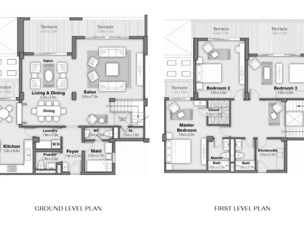 Duplexes for sale in Uptown Cairo with spaces start from 272 to 292 m²