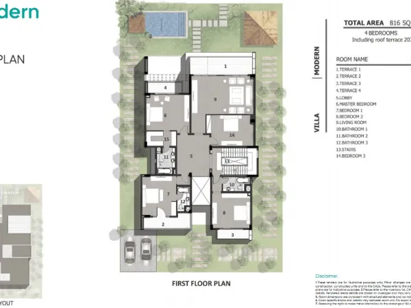 فيلا للبيع بكمبوند زاهية بمساحات تبدأء من 816 متر
