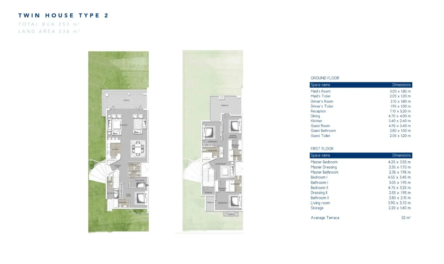 Distinctive Twin House for sale in Jefaira with spaces start from 251 to 253 m² in