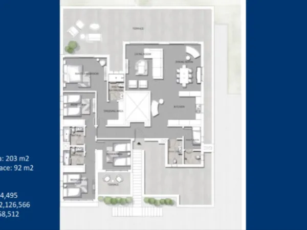 شاليهات للبيع في جيفيرا بمساحة 203 إلى 208 م² من شركة انرشيا