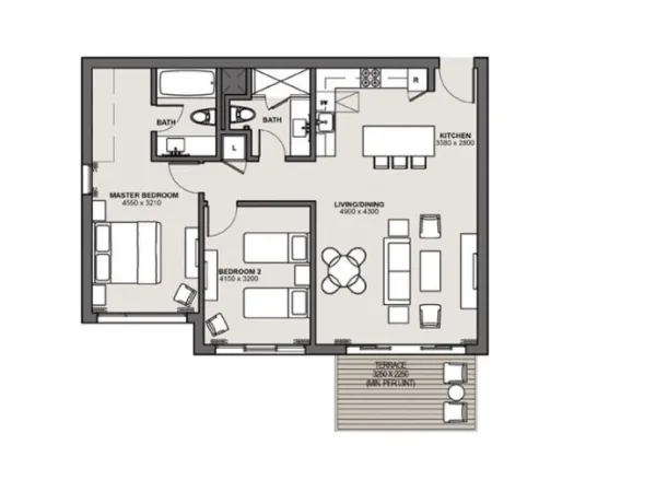 شقق للبيع في قرية مراسي من إعمار مصربمساحة تبدأ من 128 إلي 139 متر