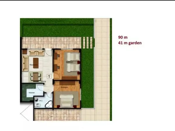 شقق تطل علي الحديقة للبيع في كمبوند نيوبوليس بمساحة 90 متر
