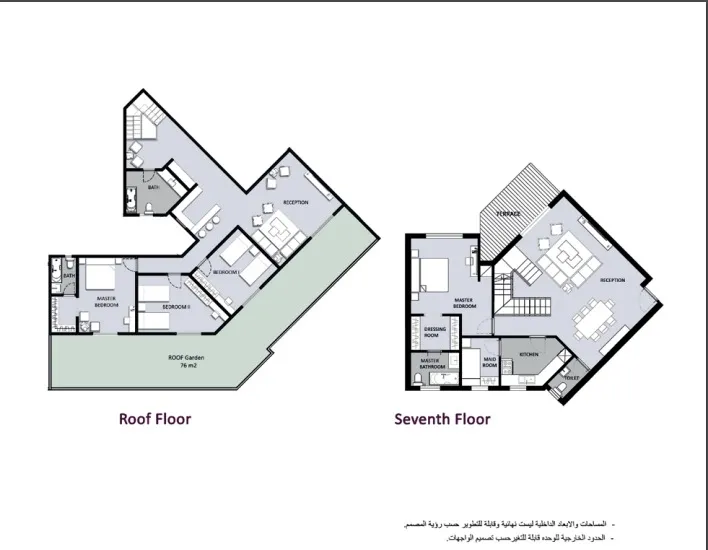 Penthouses for Sale in Jnoub 5 Bedrooms 305m