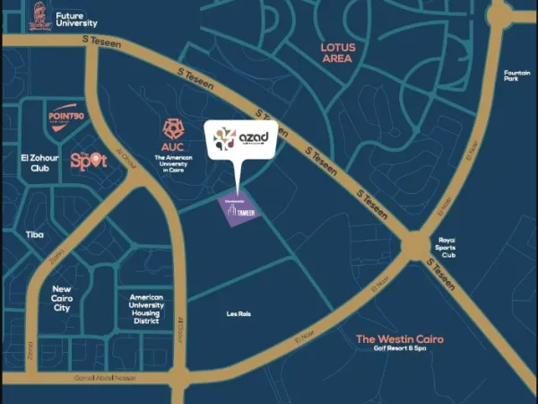 وحدتك بمساحة 174 متراً في كمبوند أزاد التجمع الخامس