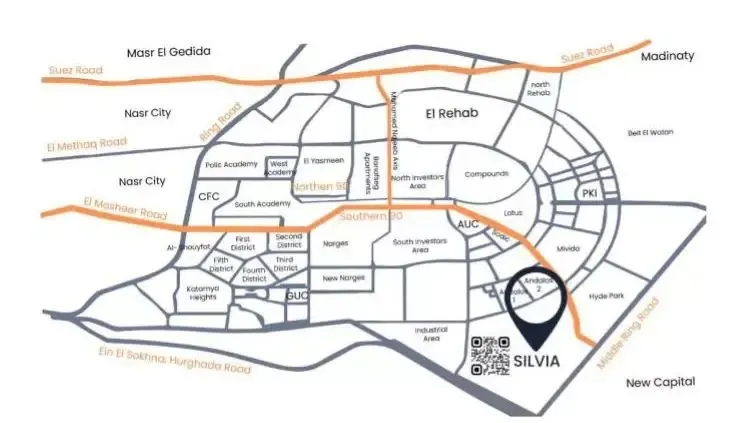 In New Cairo, book your apartment in Silvia Compound with 145 meters
