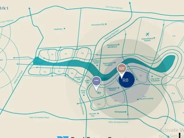 In New Capital, book your apartment in Lumia Lagoons Compound with 140 meters