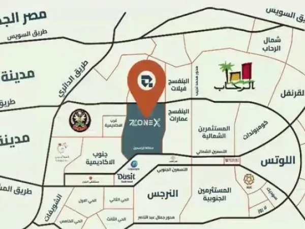 Receive an office in the largest mall in New Cairo Zone X Mall with an area of 100 square meters.
