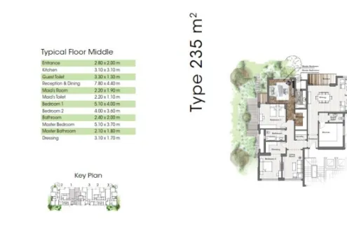 Apartments for sale in Aria New Cairo starting from 182 to 235 m²