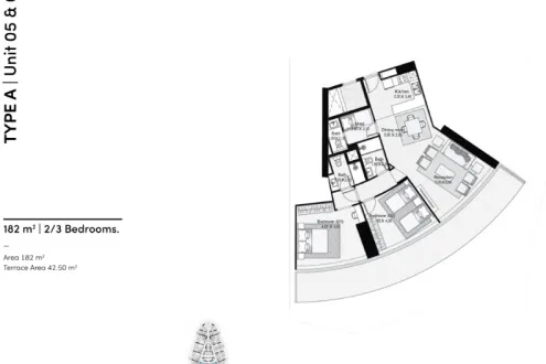Apartments for sale in North Edge New Alamein area of 182 m²