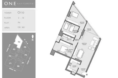 Apartments for sale in One Katameya Project 156 meters