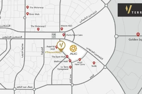 For sale in installments, a shop of 80m in V Terrace New Cairo For sale in installments, a shop of 80m in V Terrace New Cairo