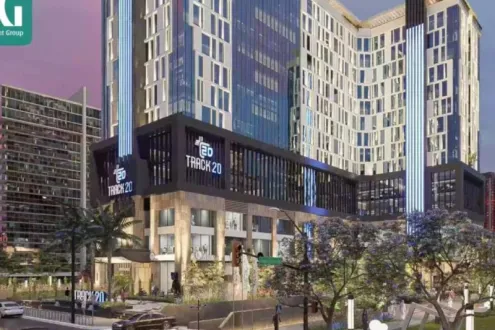 For sale with installments a Shop of 80 meters in Track 20 Tower New Capital