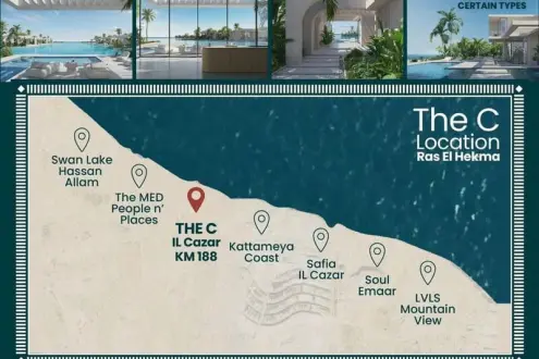 Townhouse with a distinctive view in The C Village Ras El Hekma Al Kazar at a very attractive price