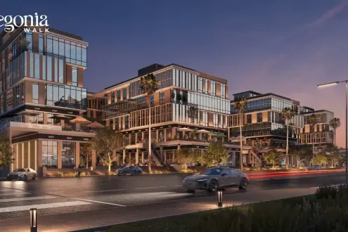 A shop with a wonderful view and an area starting from 200 square meters in Begonia Walk Mall New Cairo