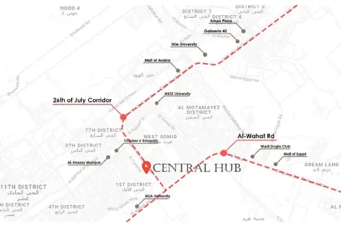 Immediate receipt with facilities over 10 years in Central Hub 6th of October