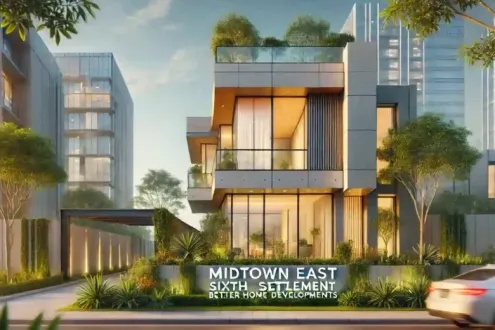 For lovers of sophistication a villa for sale in Midtown Compound with an area of ​​400 square meters in the Sixth Settlement