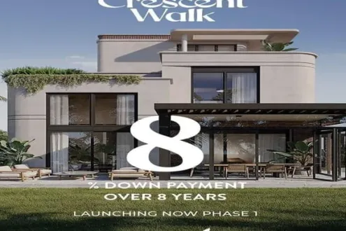 In installments over 8 years buy a villa in Crescent Walk Compound 250 meters