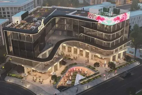 مكتب للبيع في مول سين سوشيال ديستريكت التجمع الخامس مع امكانية التقسيط علي 5 سنوات