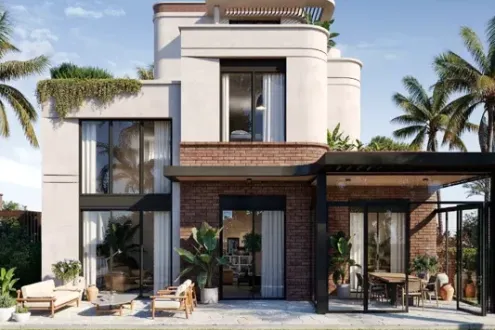 Twin house 400 square meters in the Sixth Settlement in Crescent Walk Compound