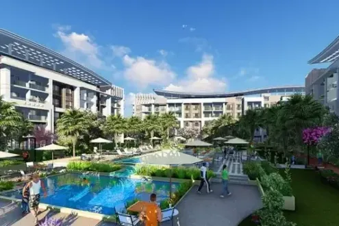 With the possibility of installments over 7 years with a 10% down payment get an apartment in Porto Pyramids Compound