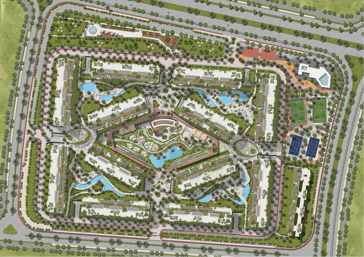 المخطط العام لـ كمبوند سين 7 العاصمة الادارية الجديدة أكام للتطوير العقاري - Scene 7 New Capital Compound