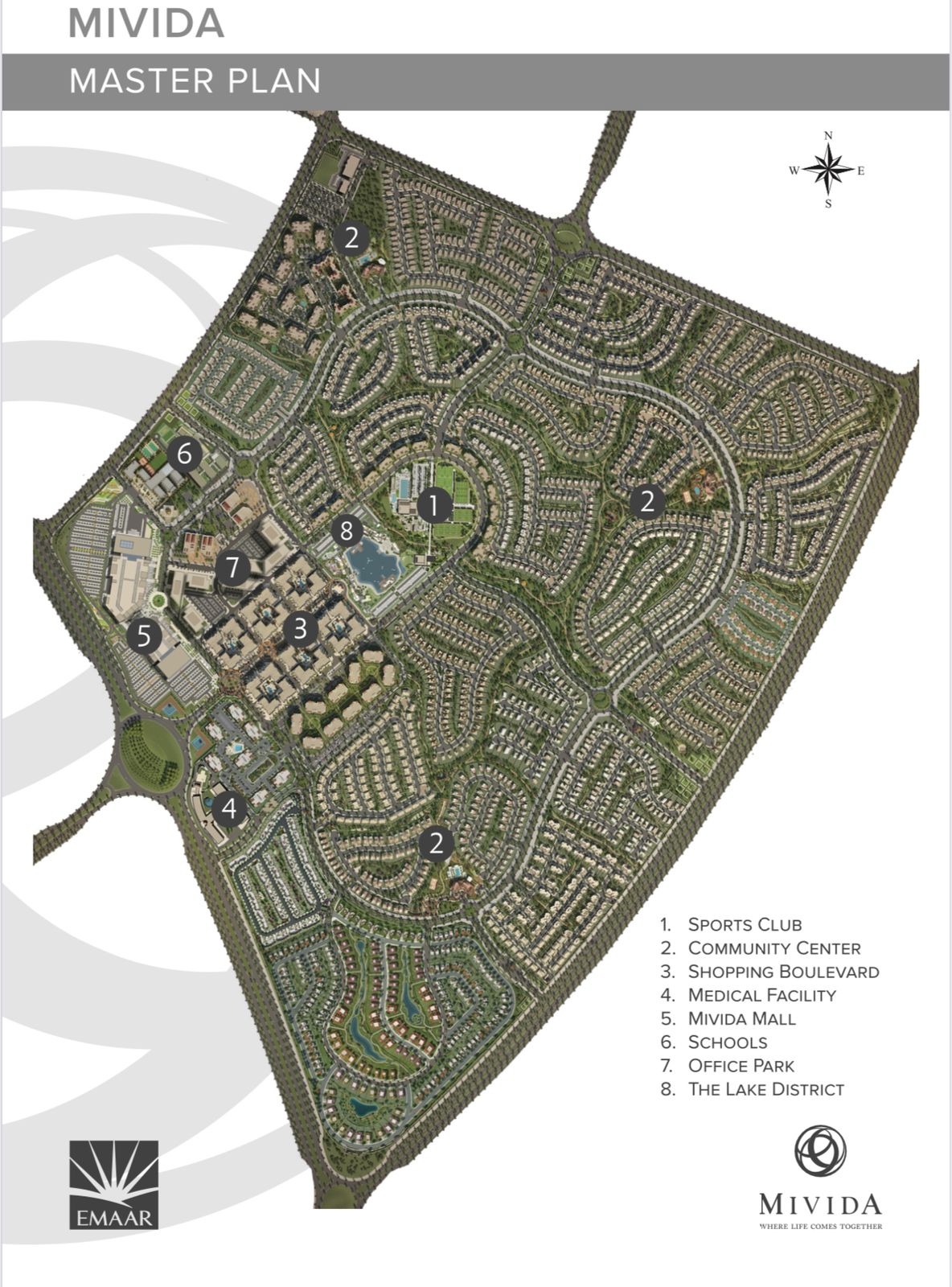 Mivida New Cairo Compound Emaar Misr Developments Master Plan