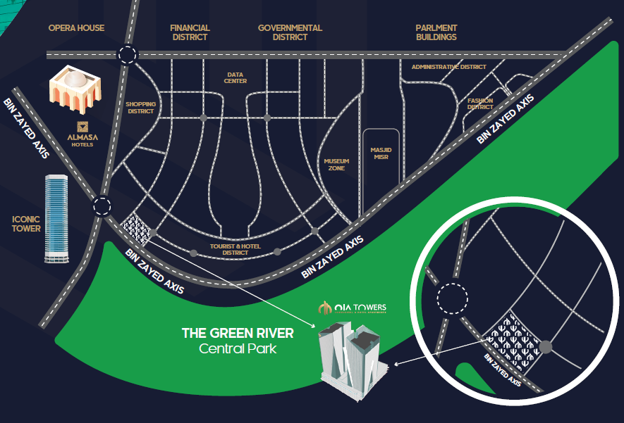 اويا تاور العاصمة الادارية الجديدة إيدج هولدنج القابضة - Oia Towers New Capital المخطط العام