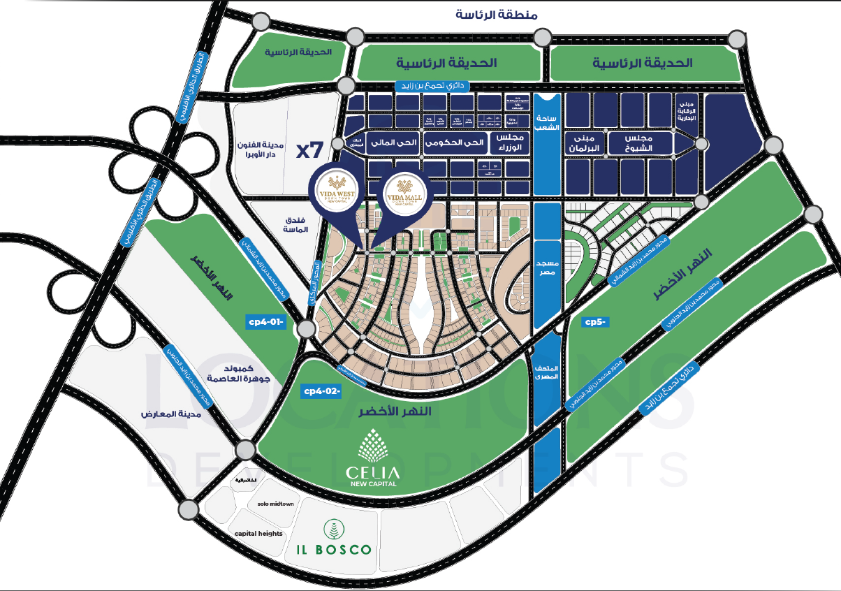 المخطط العام لـ فيدا مول العاصمة الادارية لوكيشنز العقارية - Vida Mall New Capital