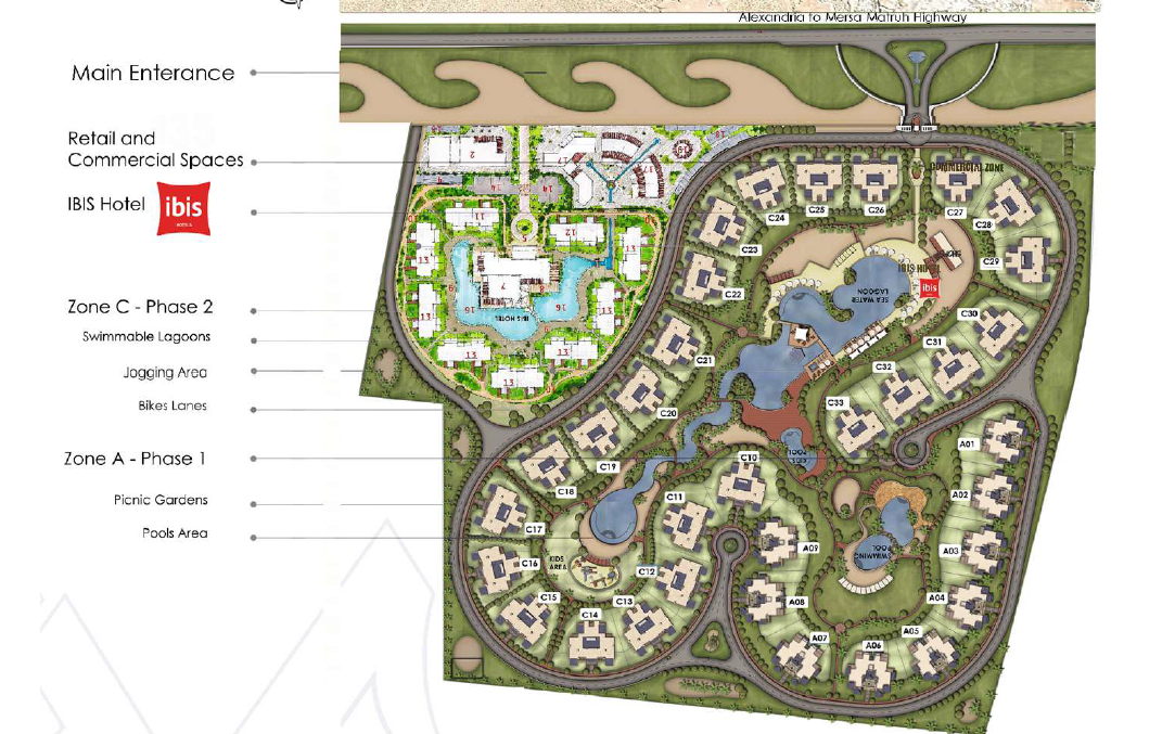 قرية اركو لاجون الساحل الشمالي - Lagoon Arco North Coast المخطط العام