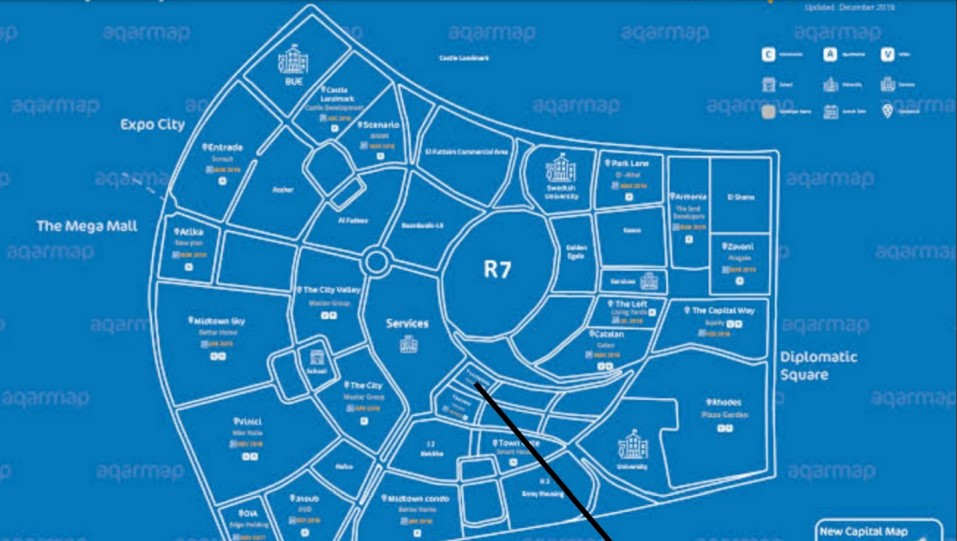 كمبوند لا كابيتال العاصمة الادارية الجديدة بيراميدز العقارية - La Capital New Capital Compound المخطط العام