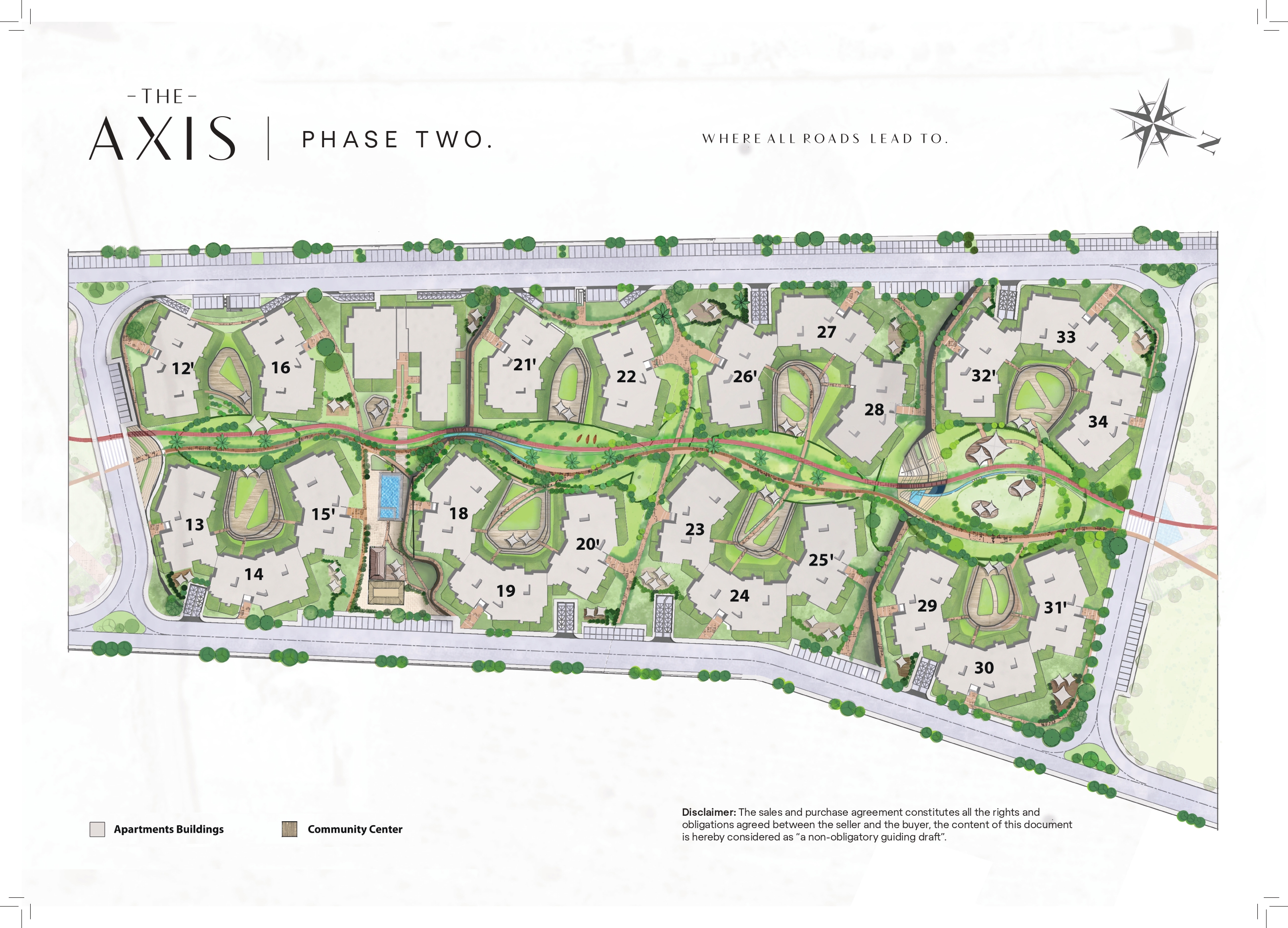 كمبوند ذا اكسيس ايوان 6 اكتوبر - The Axis 6 October المخطط العام