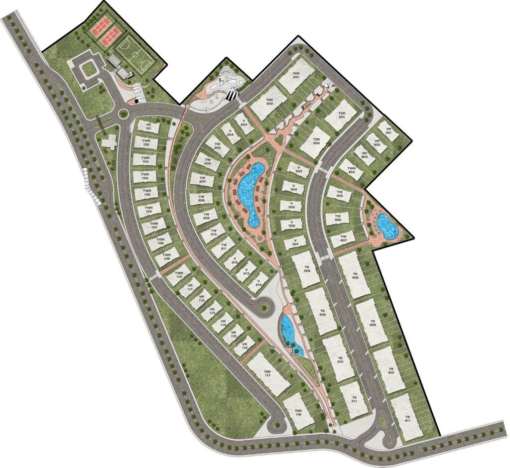 كمبوند الهضبة 6 اكتوبر رؤية جروب - Hadaba Compound 6 October المخطط العام