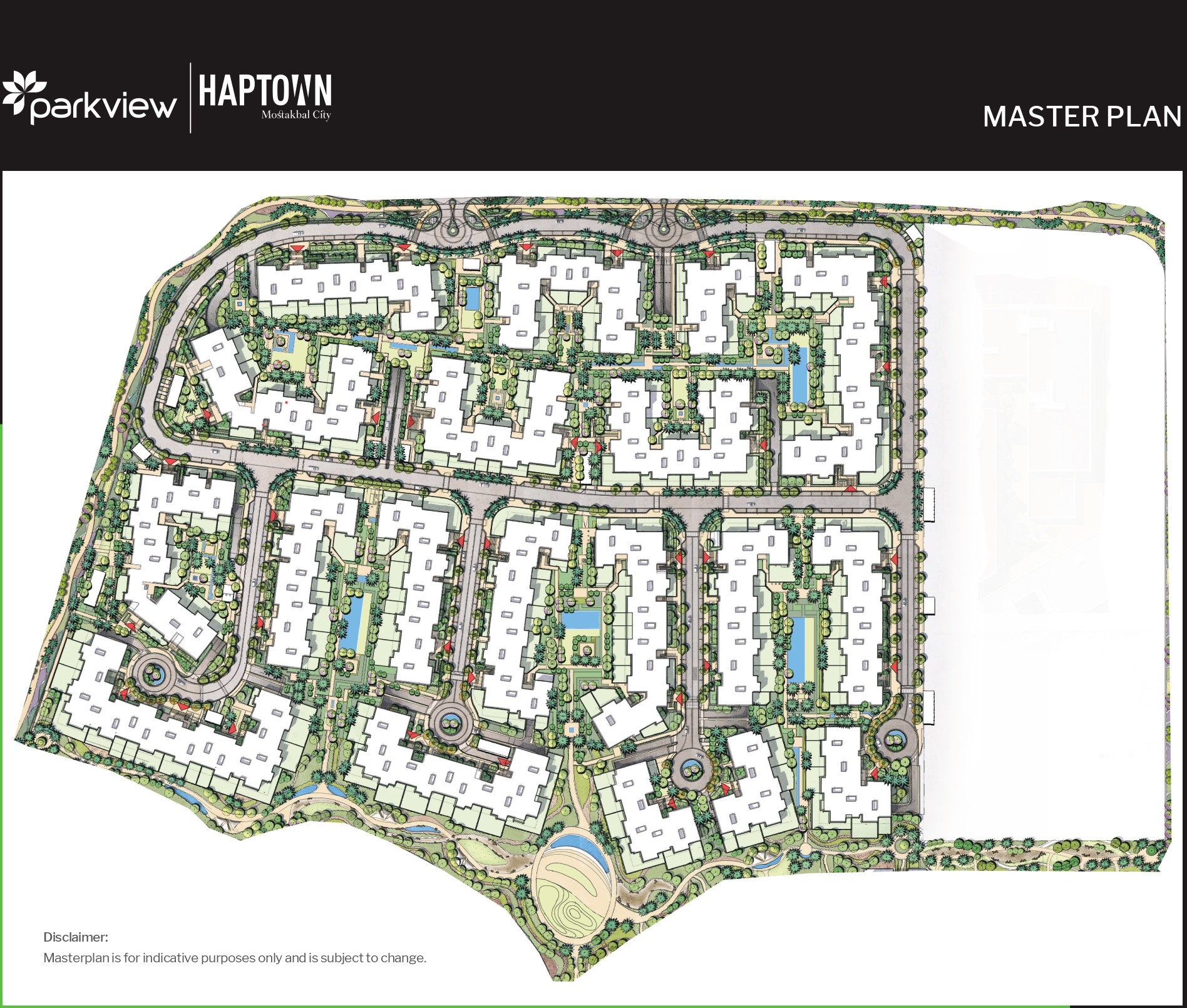 بارك فيو هاب تاون المستقبل سيتي حسن علام بروبرتيز - Park View Mostakbal City المخطط العام