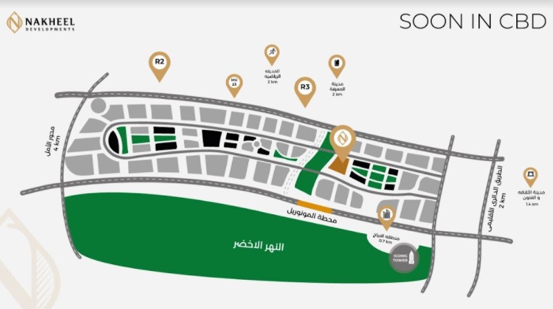 دبل تو تاور العاصمة الادارية الجديدة النخيل للتطوير العقاري - Double Two Tower New Capital المخطط العام