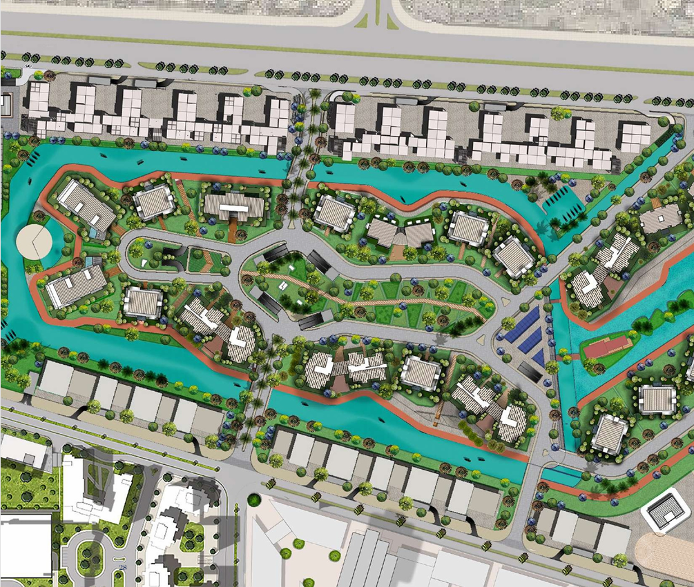 Canal Walk Island Compound Arkan Palm Real Estate Master Plan