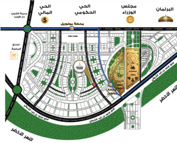 ميلانو تاور العاصمة الإدارية الجديدة جسور للتطوير العقاري - Milano Tower New Capital المخطط العام