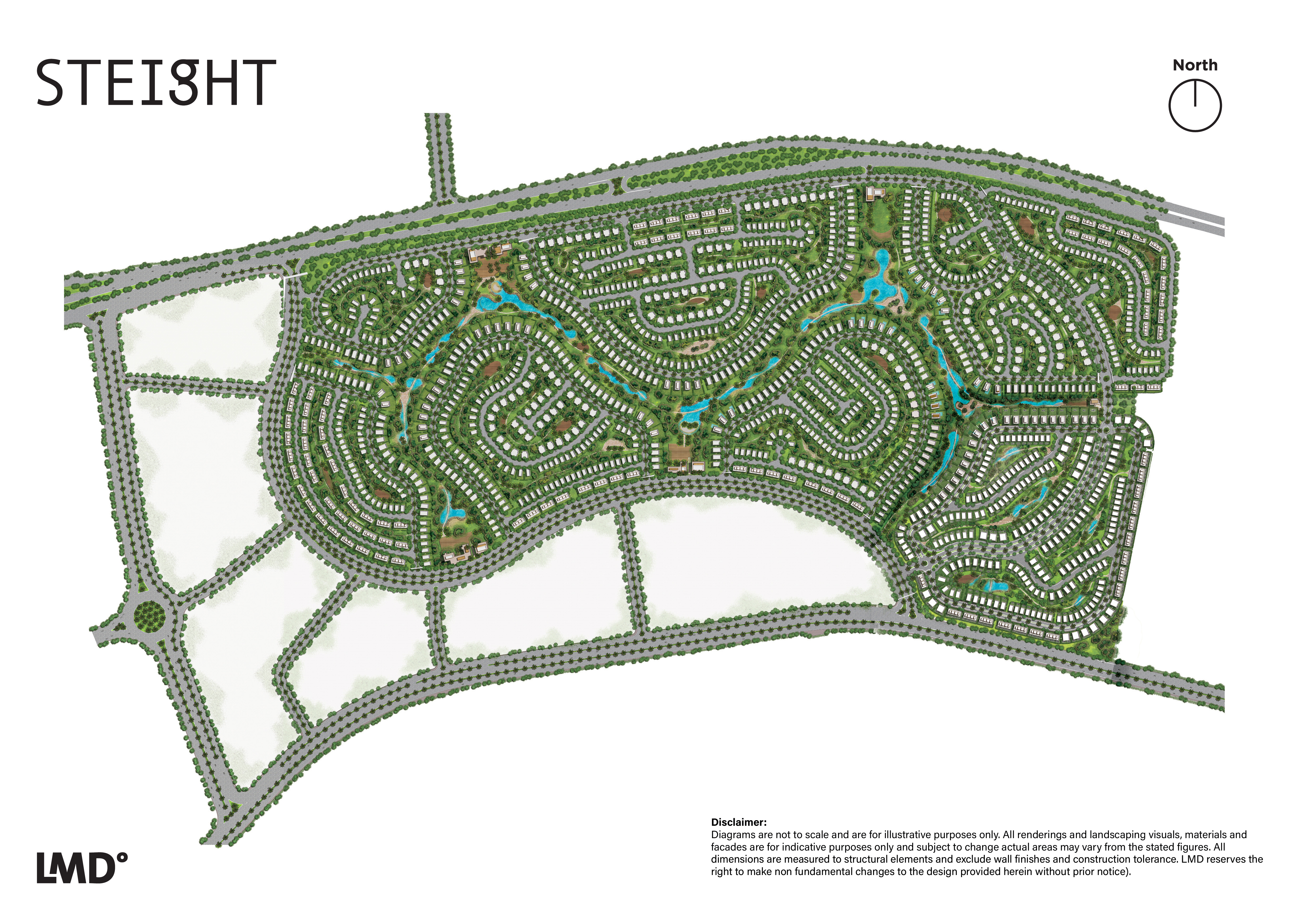 كمبوند ستيت القاهرة الجديدة لاند مارك صبور العقارية - Stei8ht New Cairo Compound المخطط العام