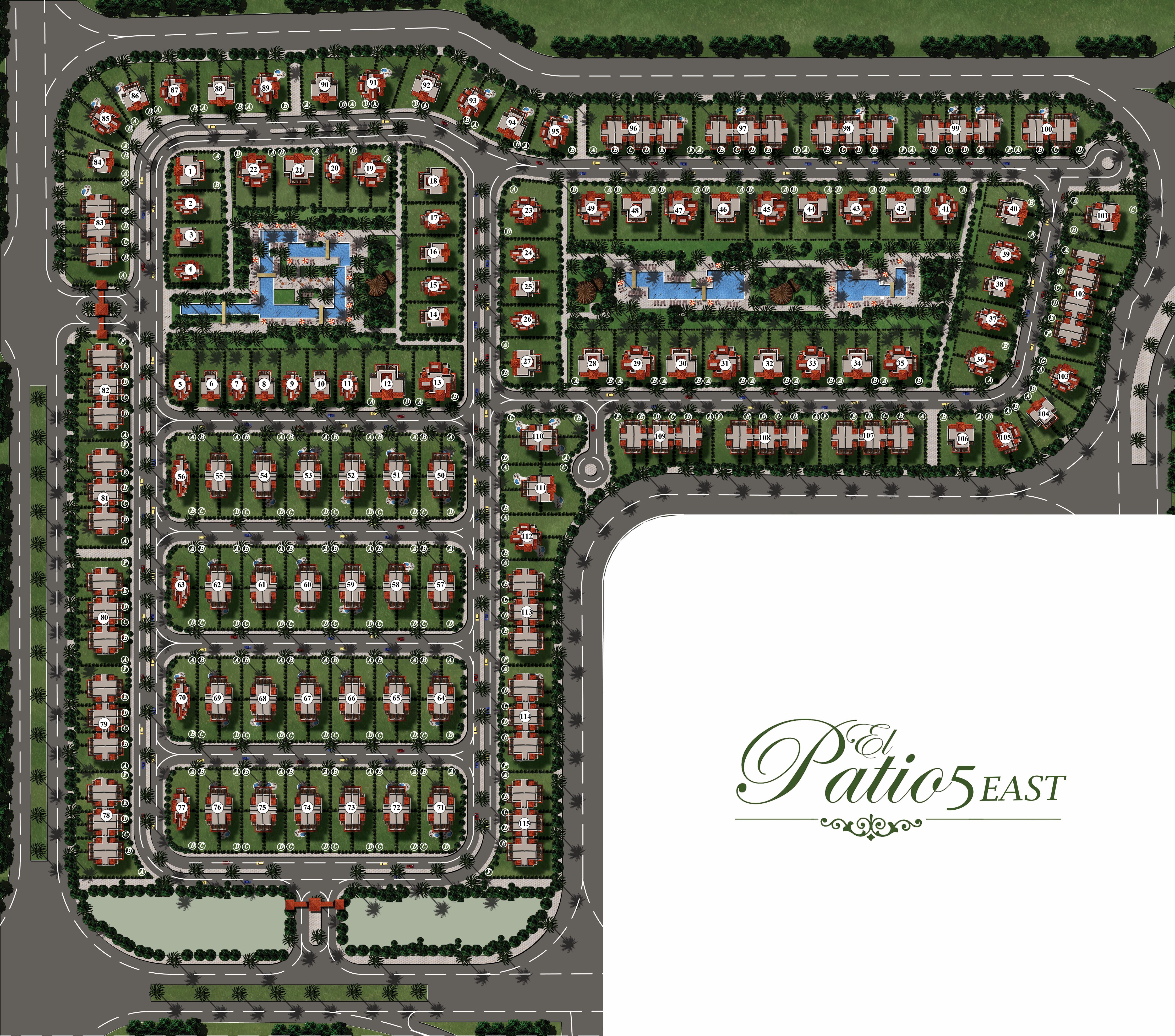 كمبوند الباتيو 5 ايست الشروق لافيستا العقارية - El Paio 5 East El Shorouk المخطط العام