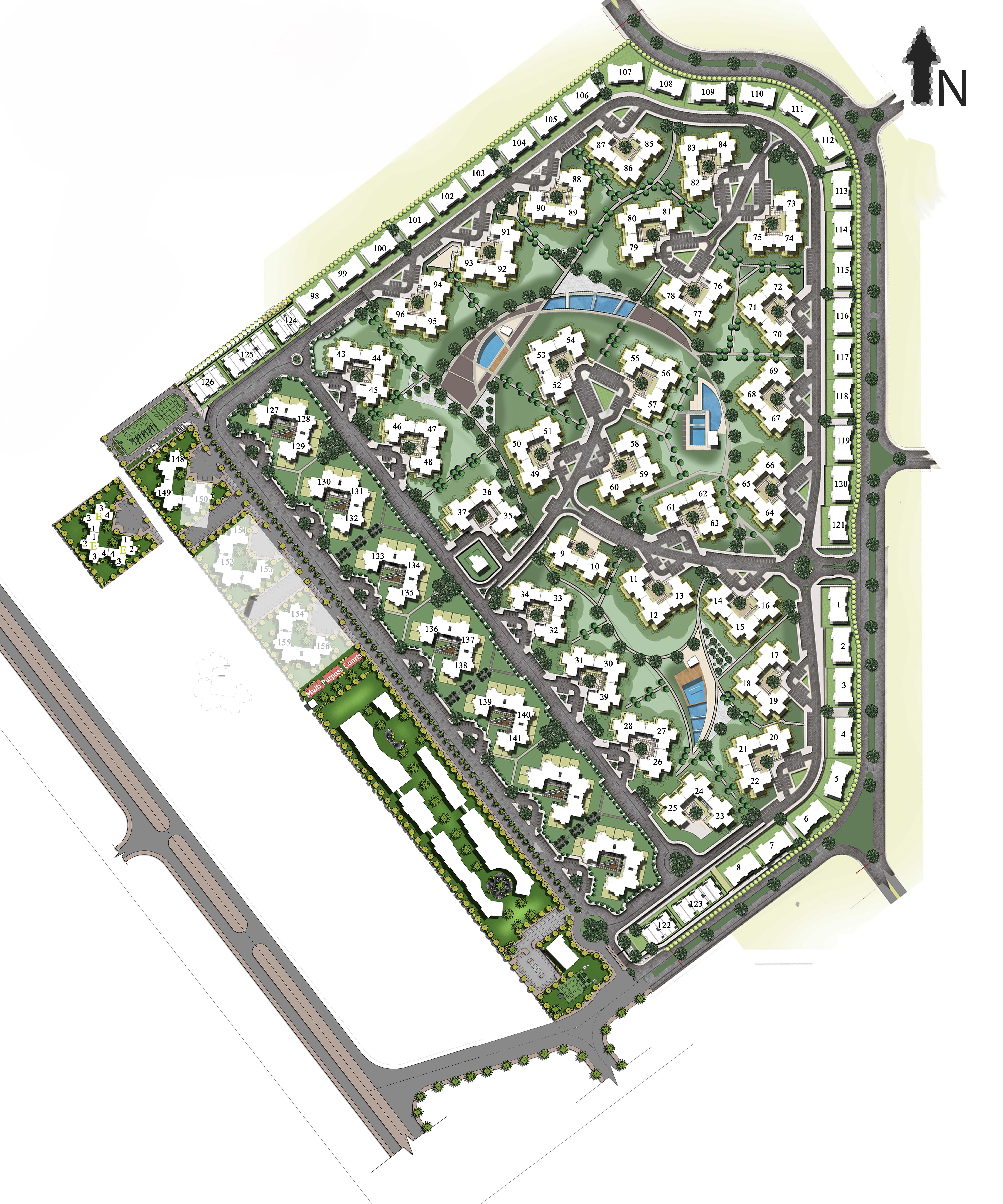 كمبوند بالم باركس 6 اكتوبر بالم هيلز - Palm Park Compound 6 October المخطط العام