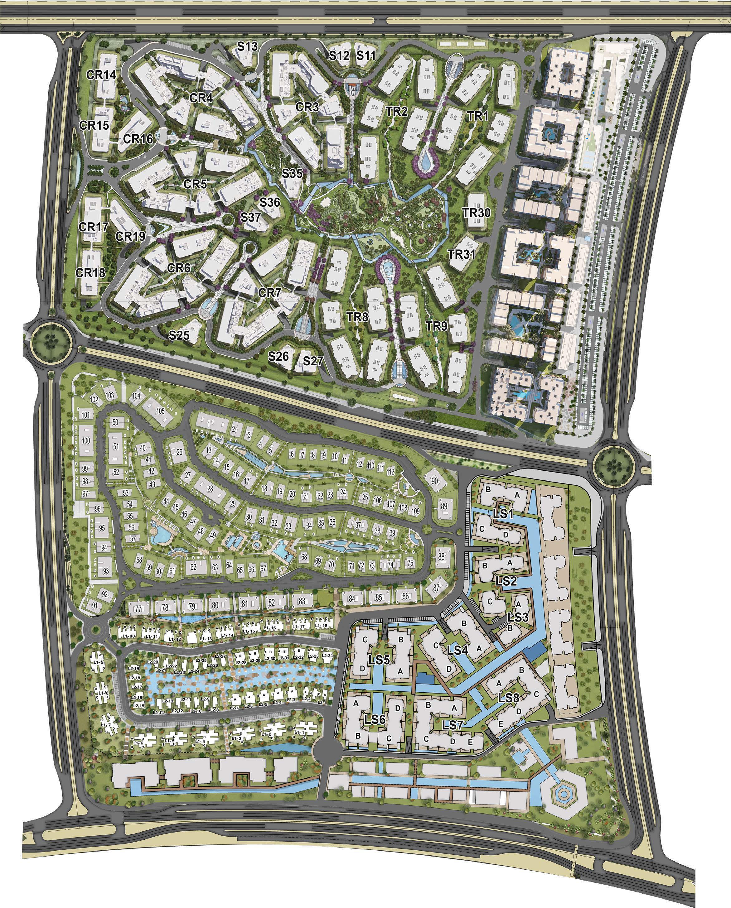 كمبوند بلوم فيلدز مدينة المستقبل تطوير مصر العقارية - Bloomfields Mostakbal City Compound المخطط العام
