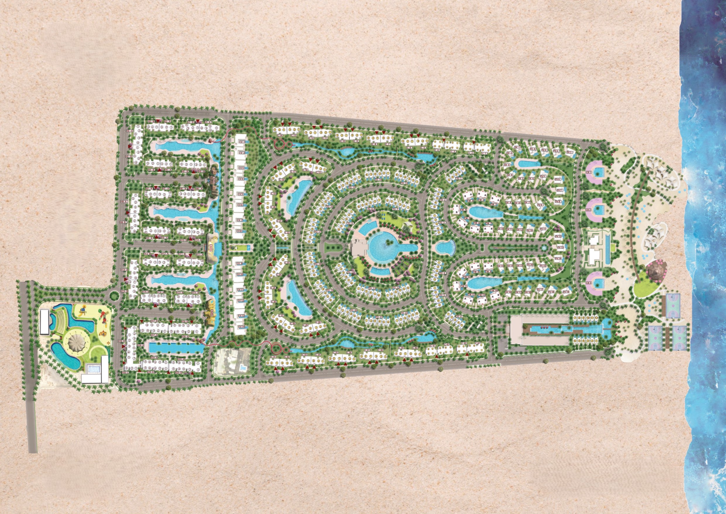 قرية دوس الساحل الشمالي اكام للتطوير العقاري - Dose North Coast Village المخطط العام