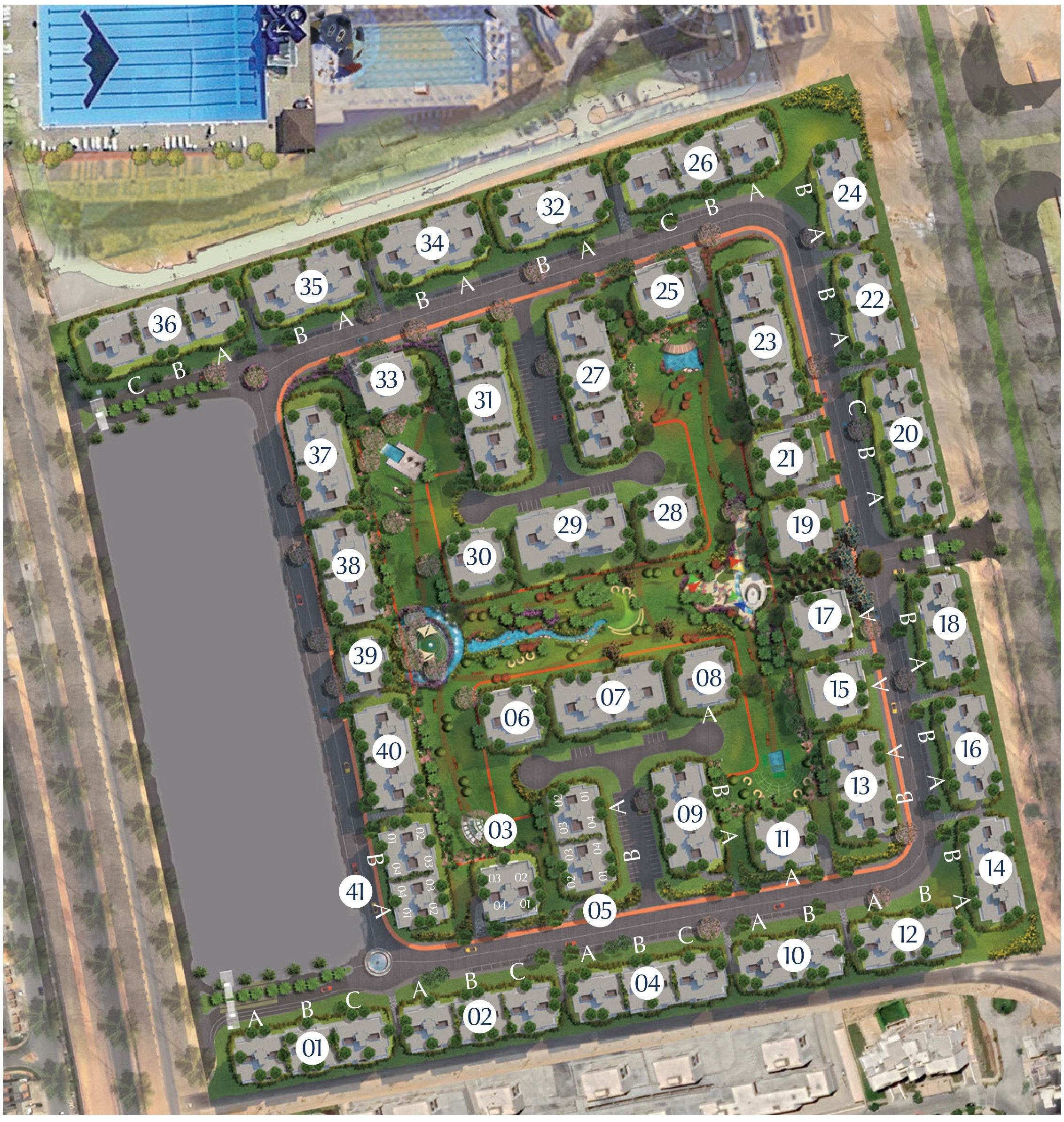 كمبوند بلو تري القاهرة الجديدة سكاي ابو ظبي للتطوير العقاري - Blue Tree New Cairo Compound المخطط العام