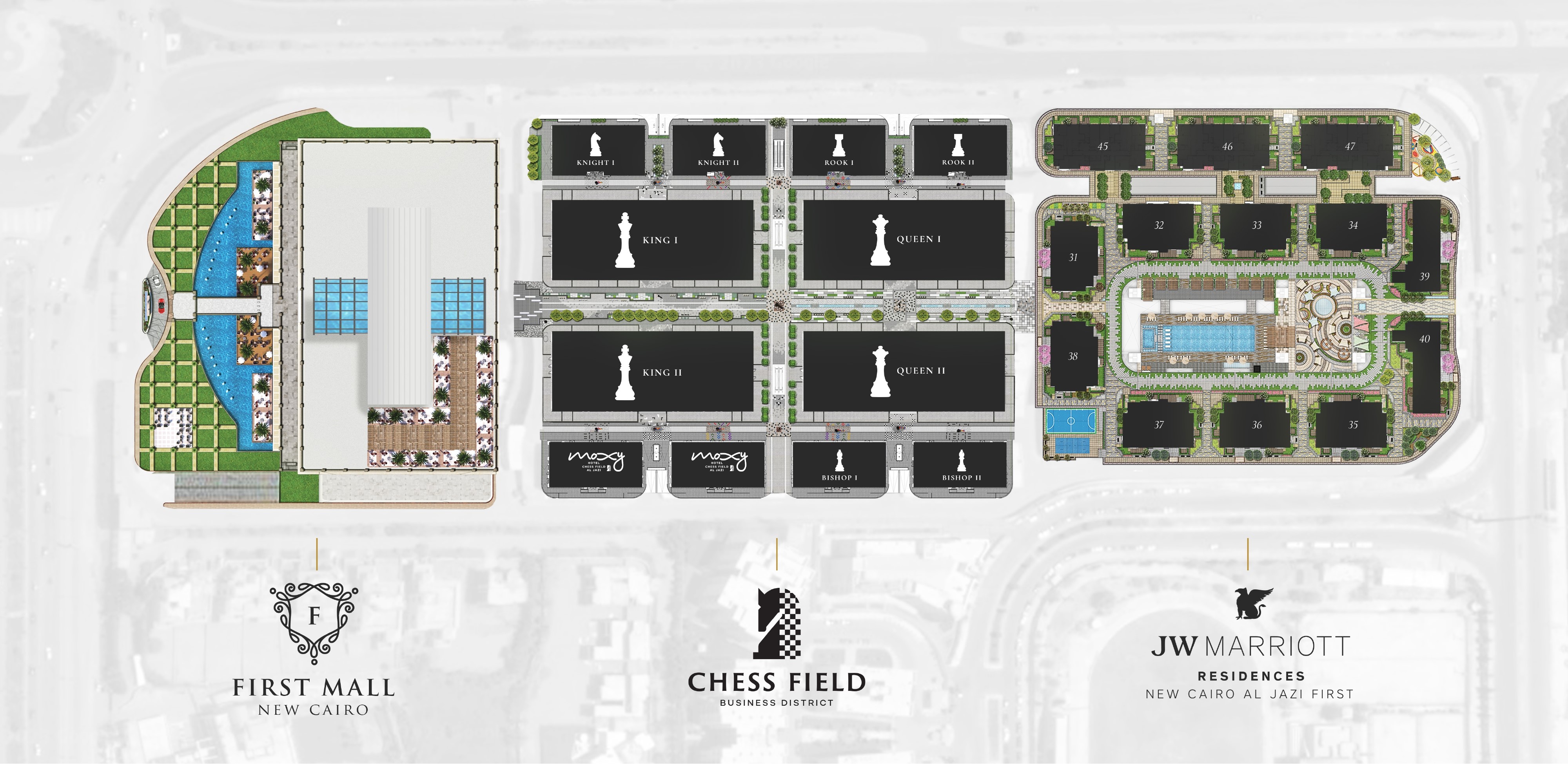 Chess Field New Cairo Mall Al Jazi Real Estate Master Plan