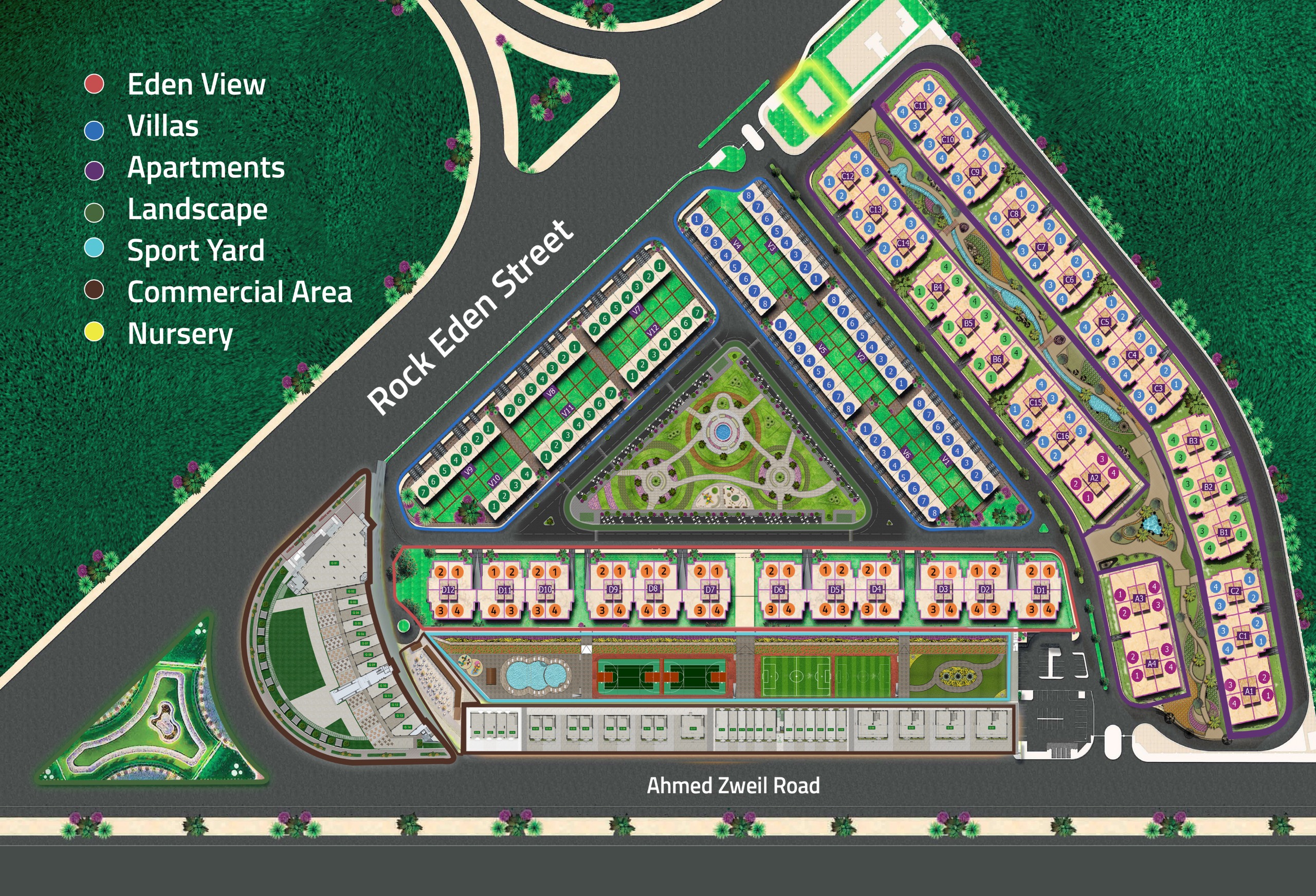 Rock eden 6 October Compound Al Batal Development Master Plan